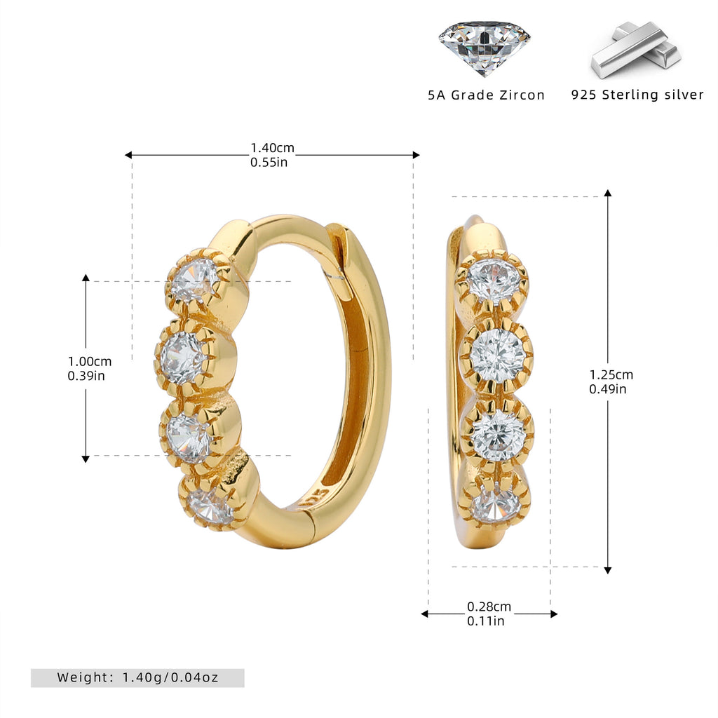 Damen Creolen mit funkelnden Zirkonia aus 925 Sterling Silber Shop Nory