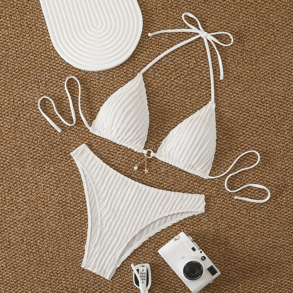 Damen Triangel-Bikini mit strukturiertem Design Shopnory