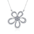 Damen Halskette mit filigranem Blumenanhänger und funkelnden Kristallen Shop Nory