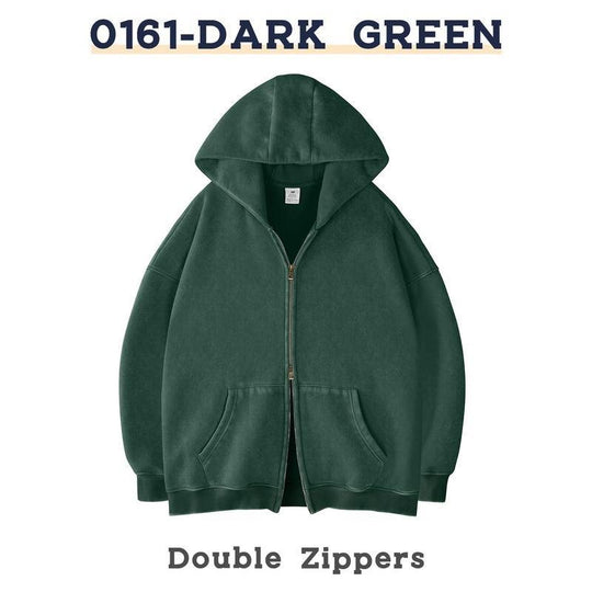 Unisex Oversized Kapuzenjacke mit Doppelreißverschluss und Kängurutaschen Shop Nory