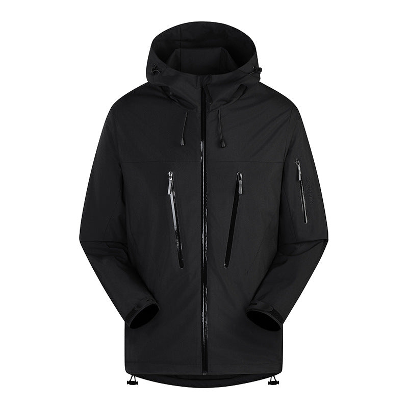 Herren Dreilagige atmungsaktive Hardshell-Outdoorjacke mit Kapuze und verschweißten Nähten Shop Nory