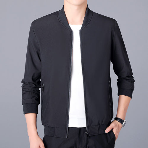 Herren Leichte Casual-Bomberjacke aus Microfaser mit Zwei-Wege-Reißverschluss und Rippbündchen Shop Nory