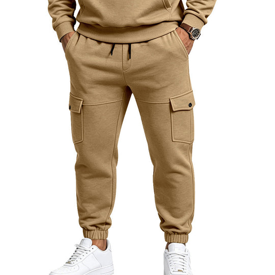 Herren Cargo-Jogginghose mit seitlichen Klappentaschen, Kordelzug und Elastischen Bündchen Shop Nory