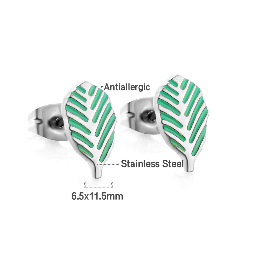 Damen Ohrringe mit kunstvollem Blattdesign aus Edelstahl und goldplattierter Oberfläche Shop Nory