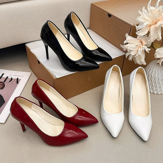 Damen Elegante Lackpumps mit spitz zulaufender Zehenpartie, gepolsterter Komfortsohle und schlankem Stiletto Shop Nory