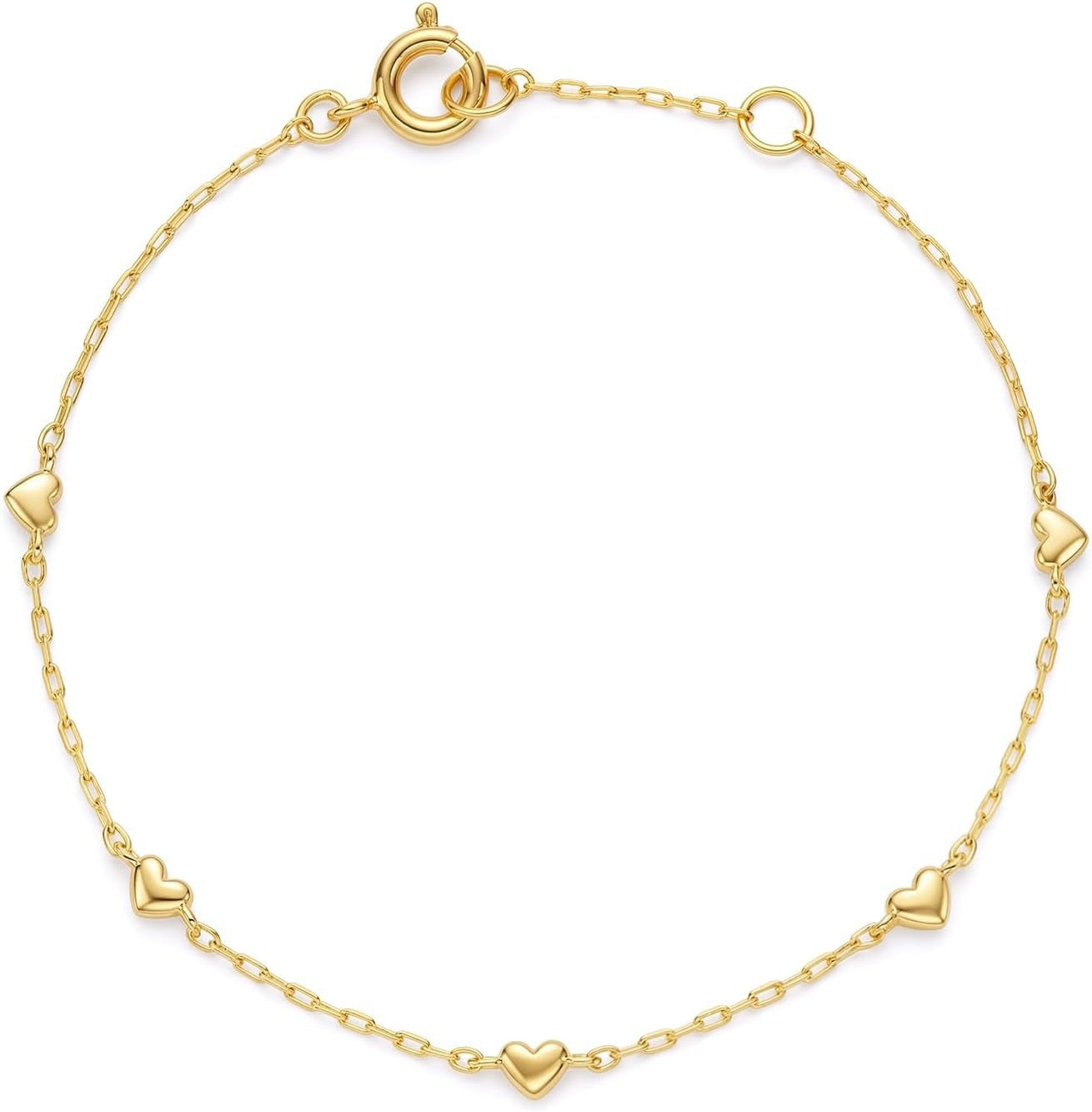 Damen Fußkettchen mit herzförmigen Akzenten und filigranem Kettendesign Shop Nory