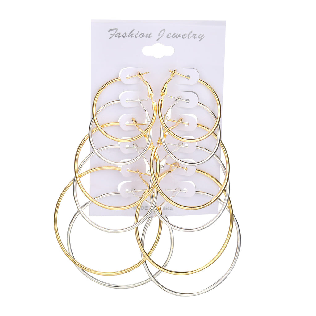 Damen Ohrstecker-Set mit klassischen Creolen in verschiedenen Größen Shop Nory
