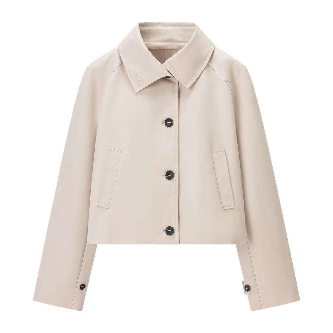 Damen Kurzjacke im Trenchstil mit kastiger Boxy‑Silhouette und Raglanärmeln Shop Nory