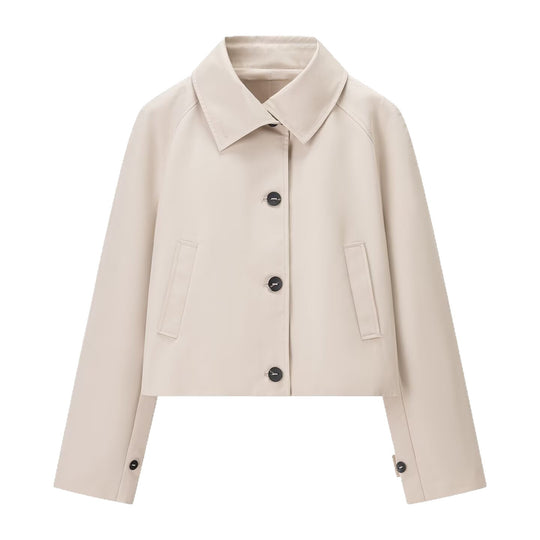 Damen Kurzjacke im Trenchstil mit kastiger Boxy‑Silhouette und Raglanärmeln Shop Nory