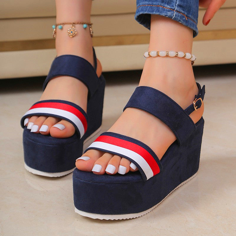 Damen Plattform-Sandalen mit modischem Riemchen-Design