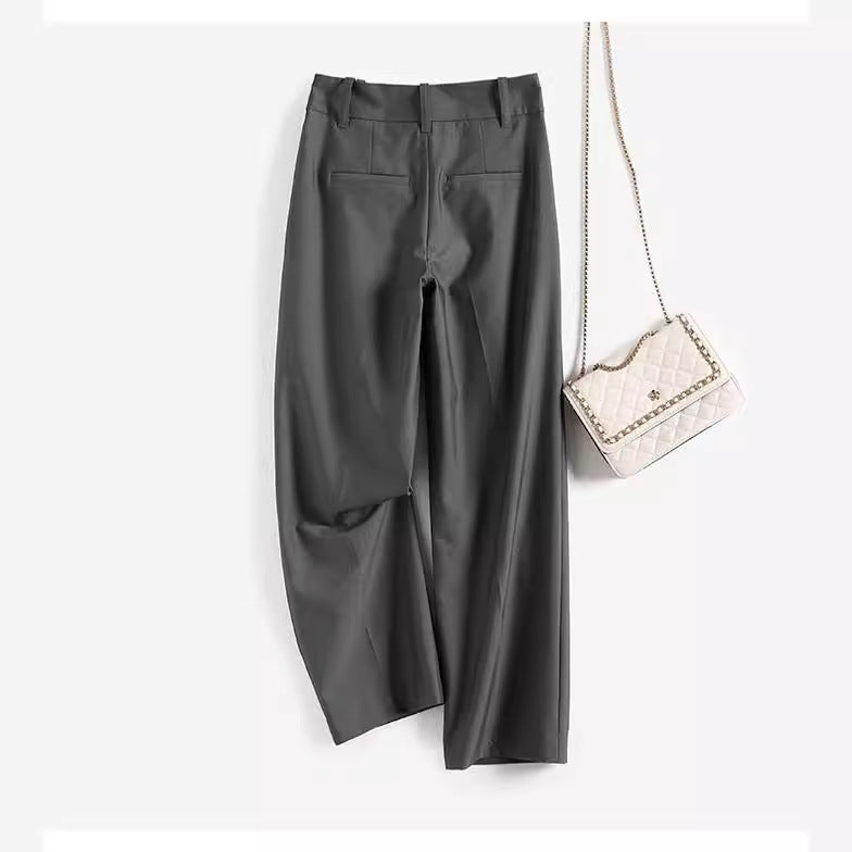 Damen Elegante, hoch taillierte und fließende Stoffhose Shop Nory