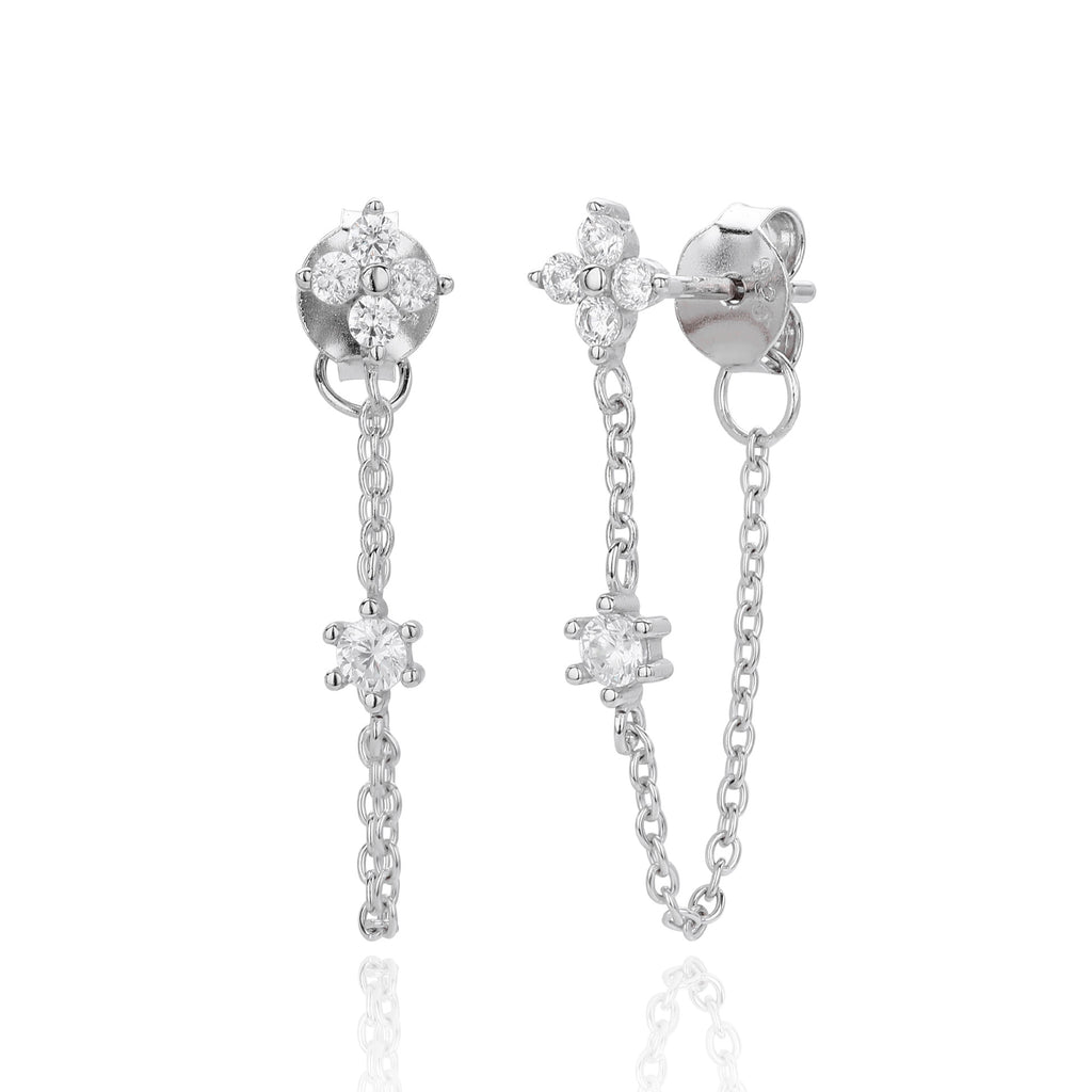 Damen Ohrhänger mit elegantem Zirkon-Kettendesign Shop Nory