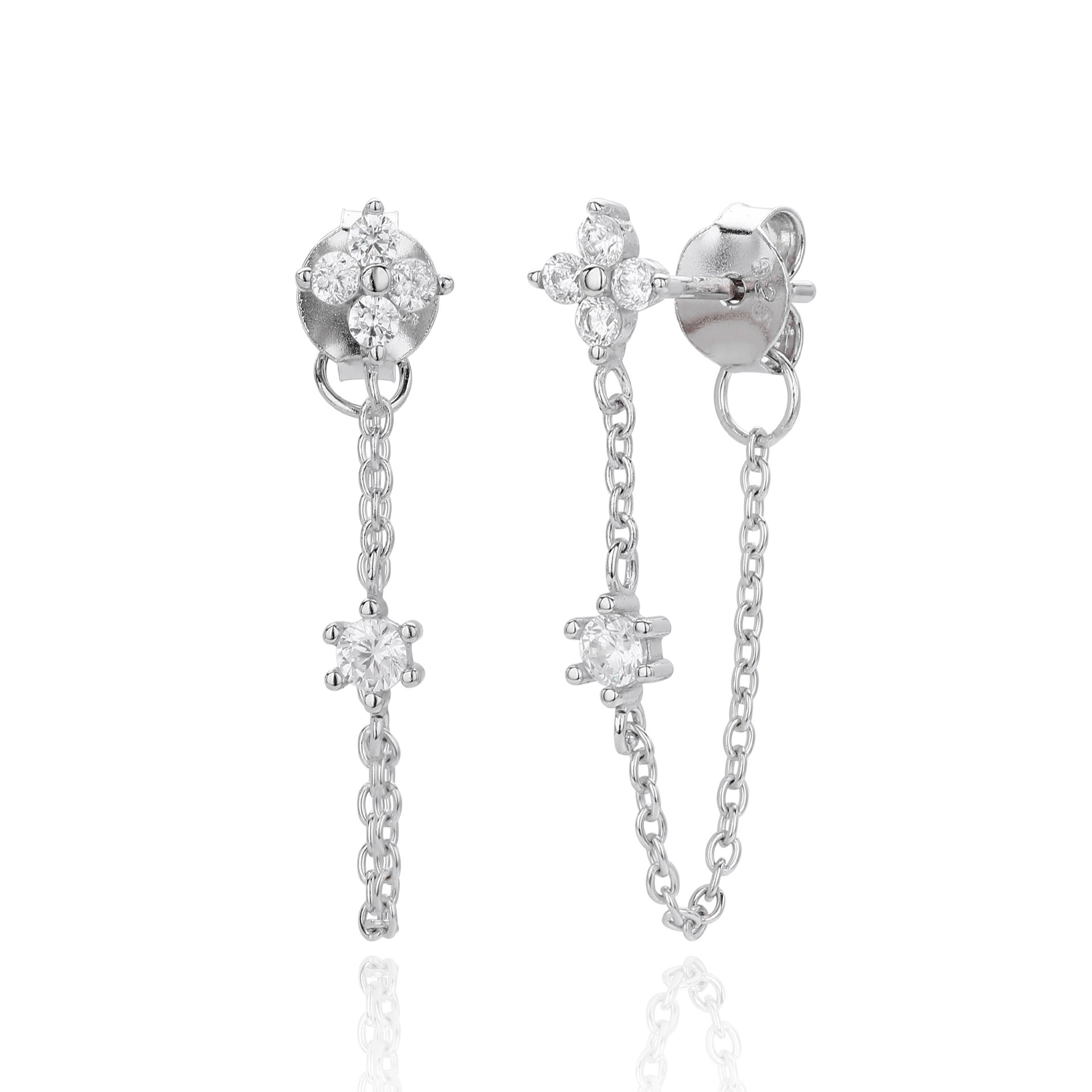 Damen Ohrhänger mit elegantem Zirkon-Kettendesign Shop Nory