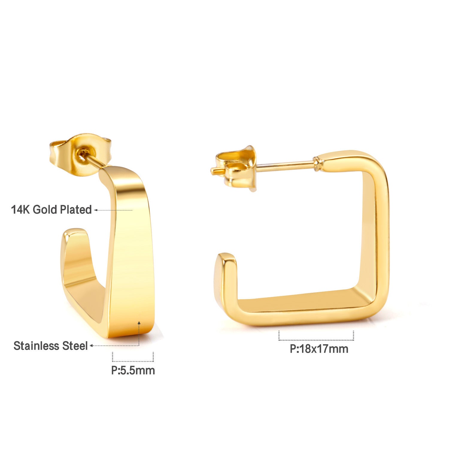Damen Hängende Ohrringe aus hochwertigem Edelstahl mit goldplattierter Oberfläche Shop Nory