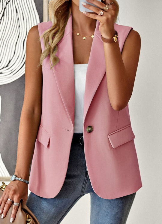 Damen ärmelloses Blazer-Oberteil mit taillierter Silhouette