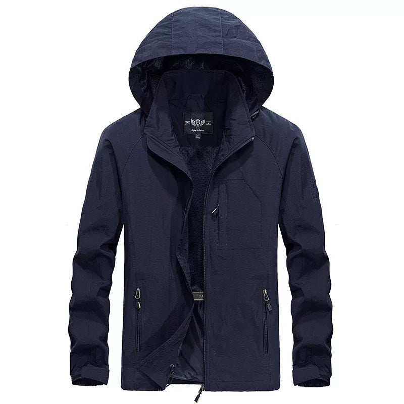 Herren leichter winddichter Shell‑Hoodie mit Mesh‑Futter, Kapuze und verstellbarem Saum Shop Nory