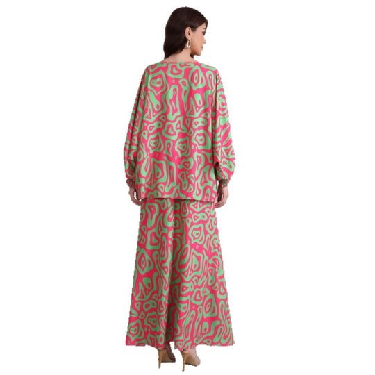 Damen Zweiteiliges Maxirock-Set mit weitem A-Linien-Rock & ballonärmeligem Oversize-Top Shop Nory