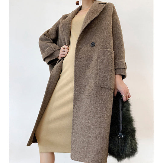 Damen Eleganter und bequemer Wollmantel Shop Nory
