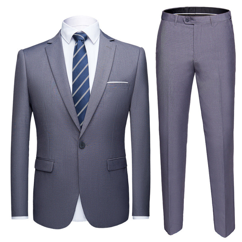 Herren Zweiteiliger Slim-Fit Anzug mit Ein-Knopf-Sakko und schmaler Anzughose Shop Nory