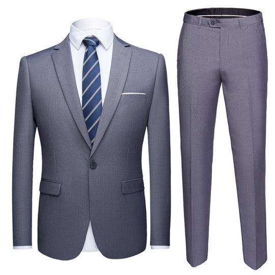 Herren Zweiteiliger Slim-Fit Anzug mit Ein-Knopf-Sakko und schmaler Anzughose Shop Nory