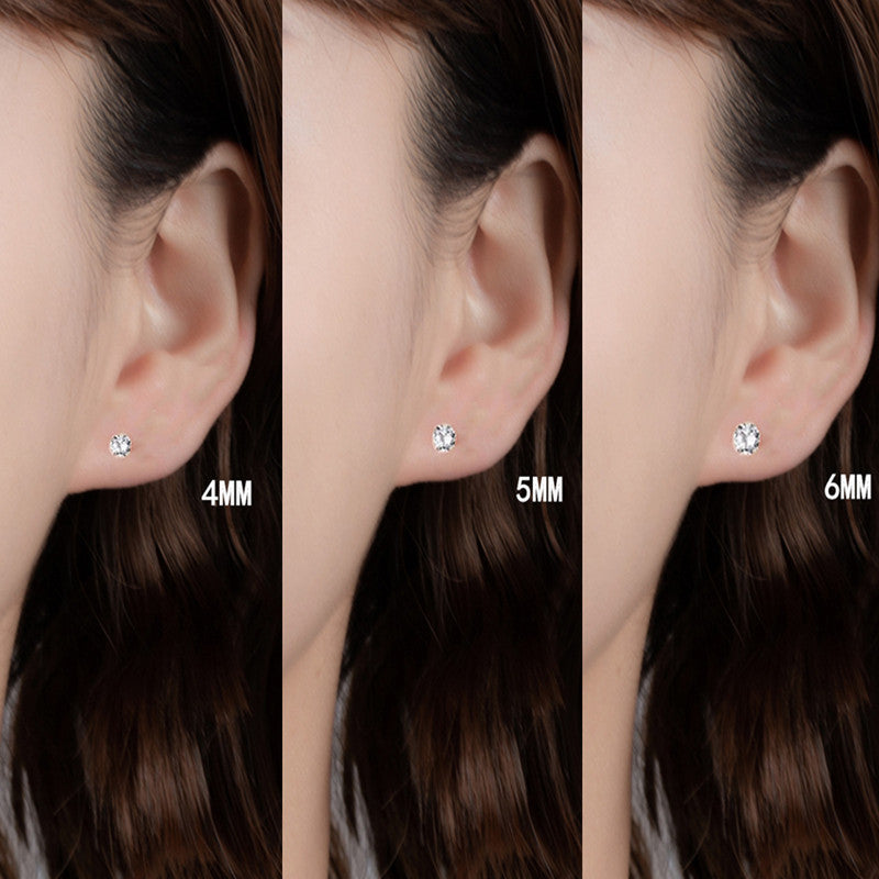 Klassisches Ohrstecker-Set mit Facettierten Zirkonia In Variierenden Größen
