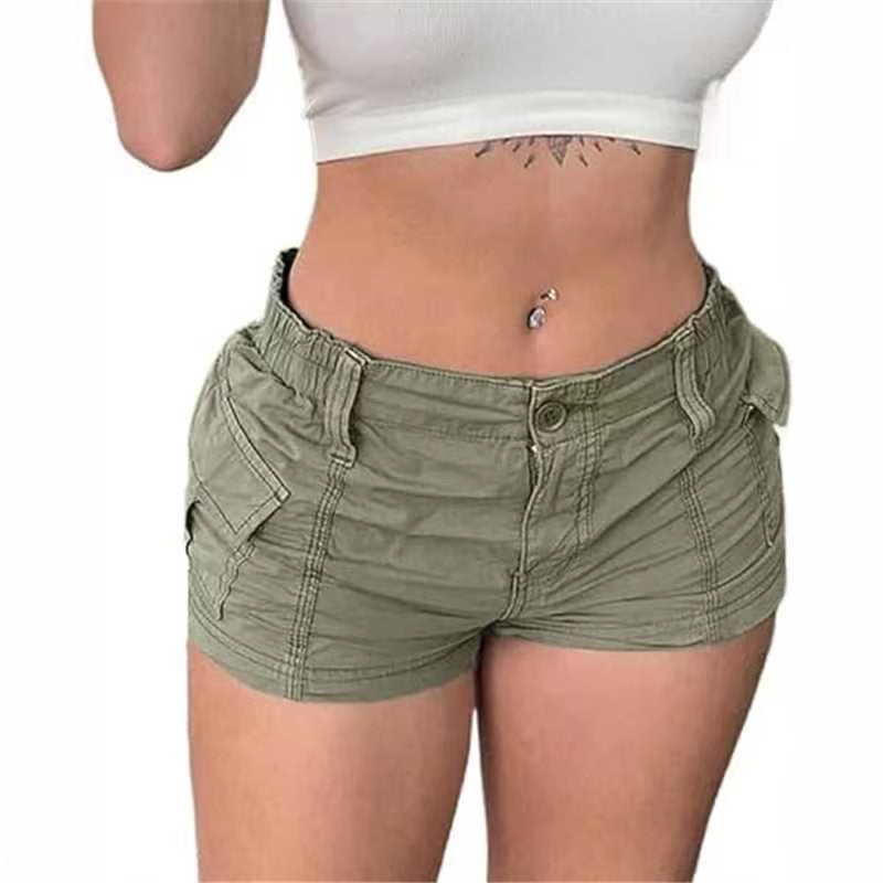 Damen bequeme Cargo-Shorts mit elastischem Bund und praktischen Taschen
