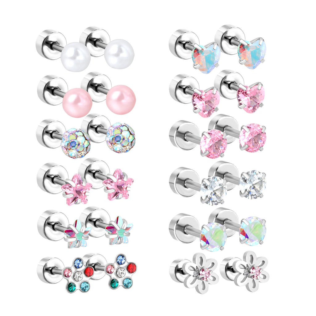 Damen Ohrstecker mit bunten Kristall-Designs und funkelnden Akzenten Shop Nory