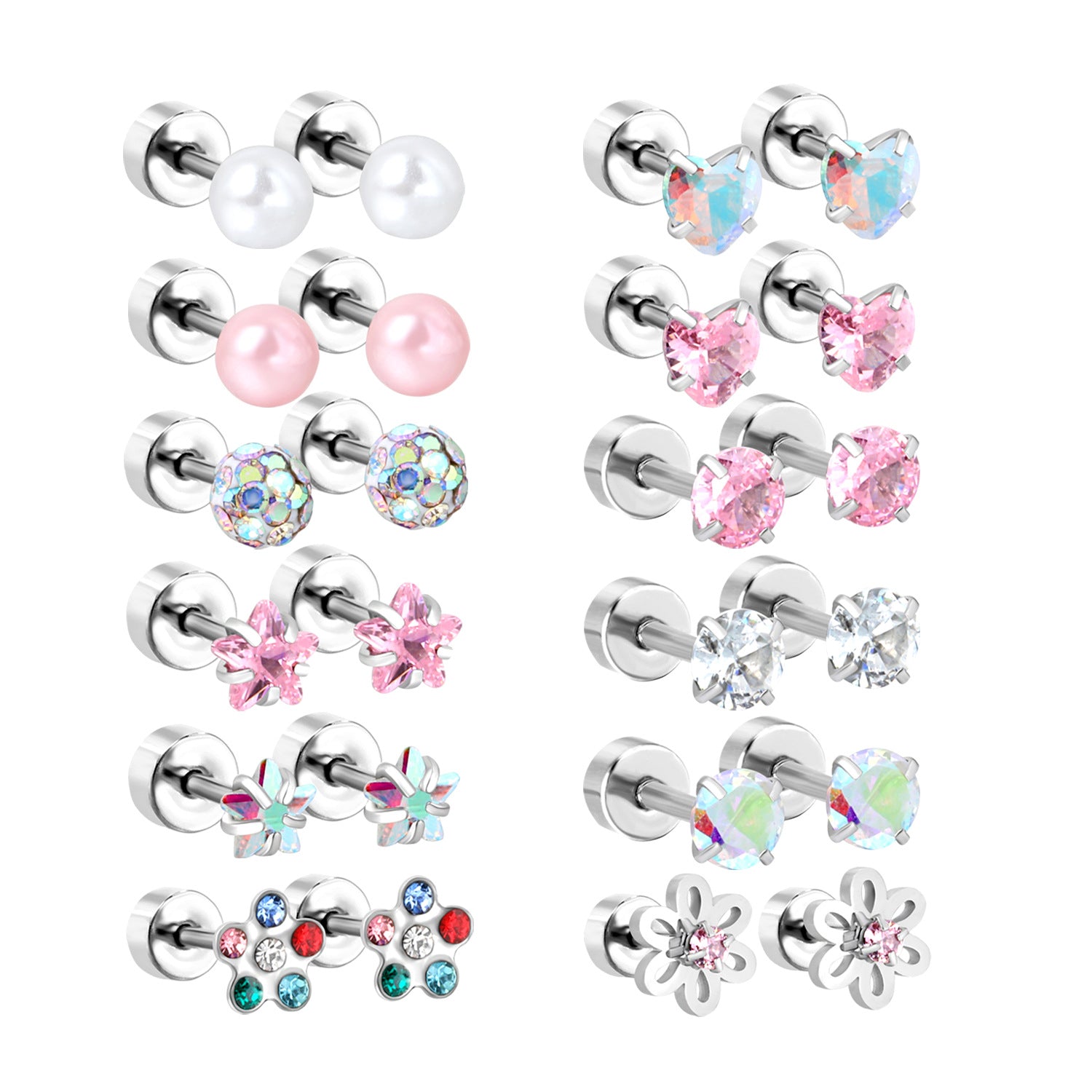 Damen Ohrstecker mit bunten Kristall-Designs und funkelnden Akzenten Shop Nory