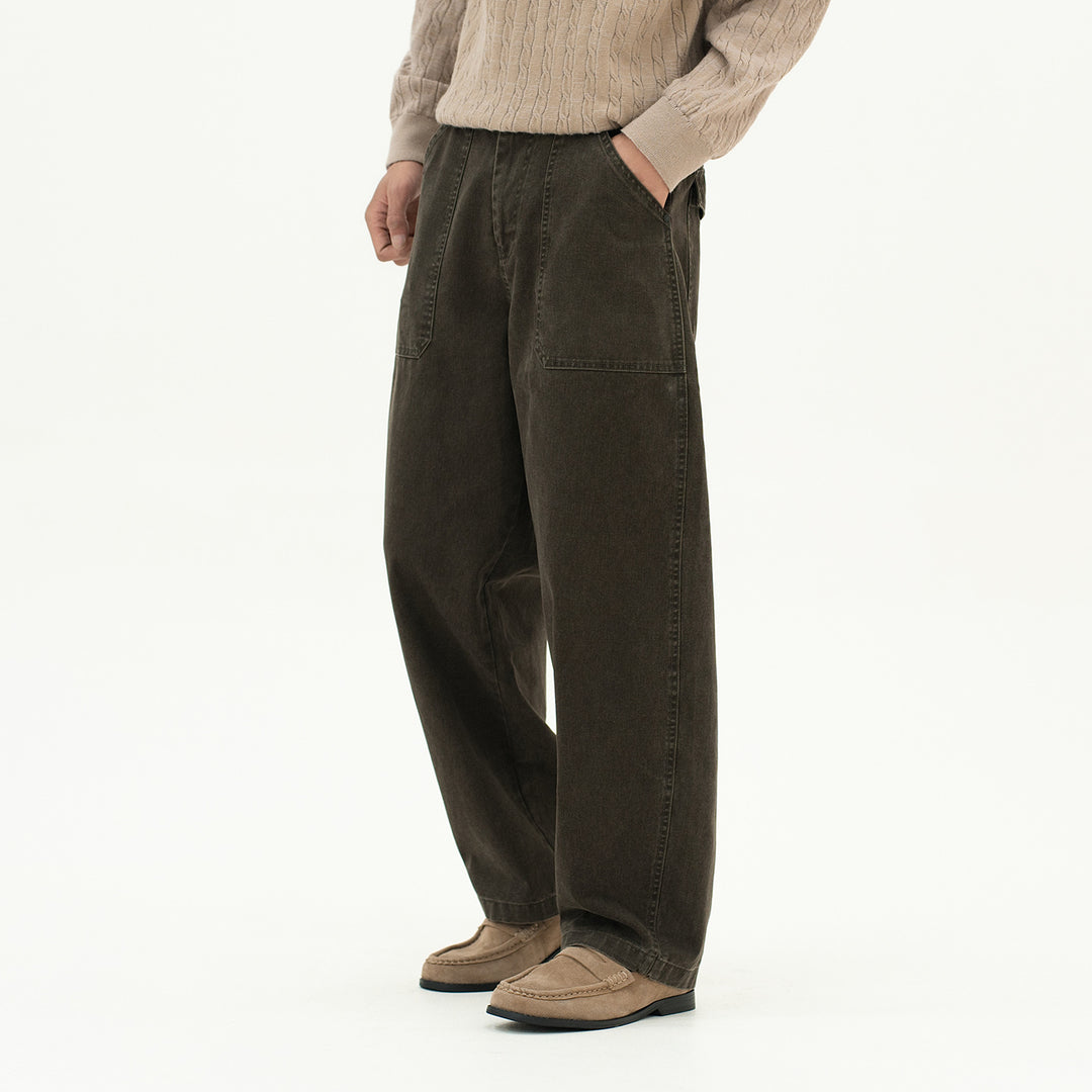 Damen Utility-Denimhose mit hoher Taille, extra weitem Bein und aufgesetzten Taschen Shop Nory