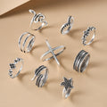 Damen einzigartiges Ring-Set mit vielseitigen Designs und handgefertigten Details Shop Nory
