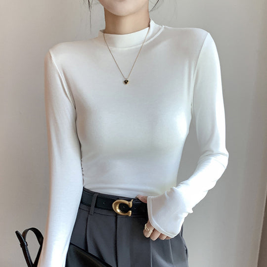 Damen Elegantes Langarmshirt mit hochgeschlossenem Ausschnitt Shop Nory