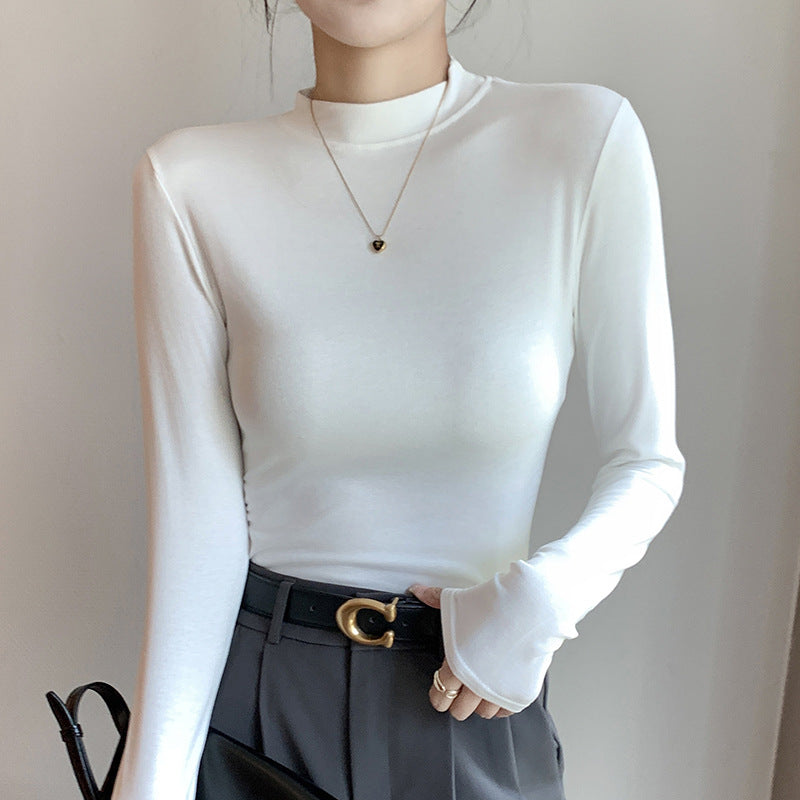 Damen Elegantes Langarmshirt mit hochgeschlossenem Kragen Shop Nory