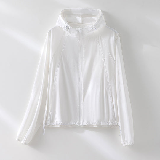 Damen Ultraleichte atmungsaktive Kapuzenjacke mit Raglanärmeln und Reißverschlusstaschen Shop Nory