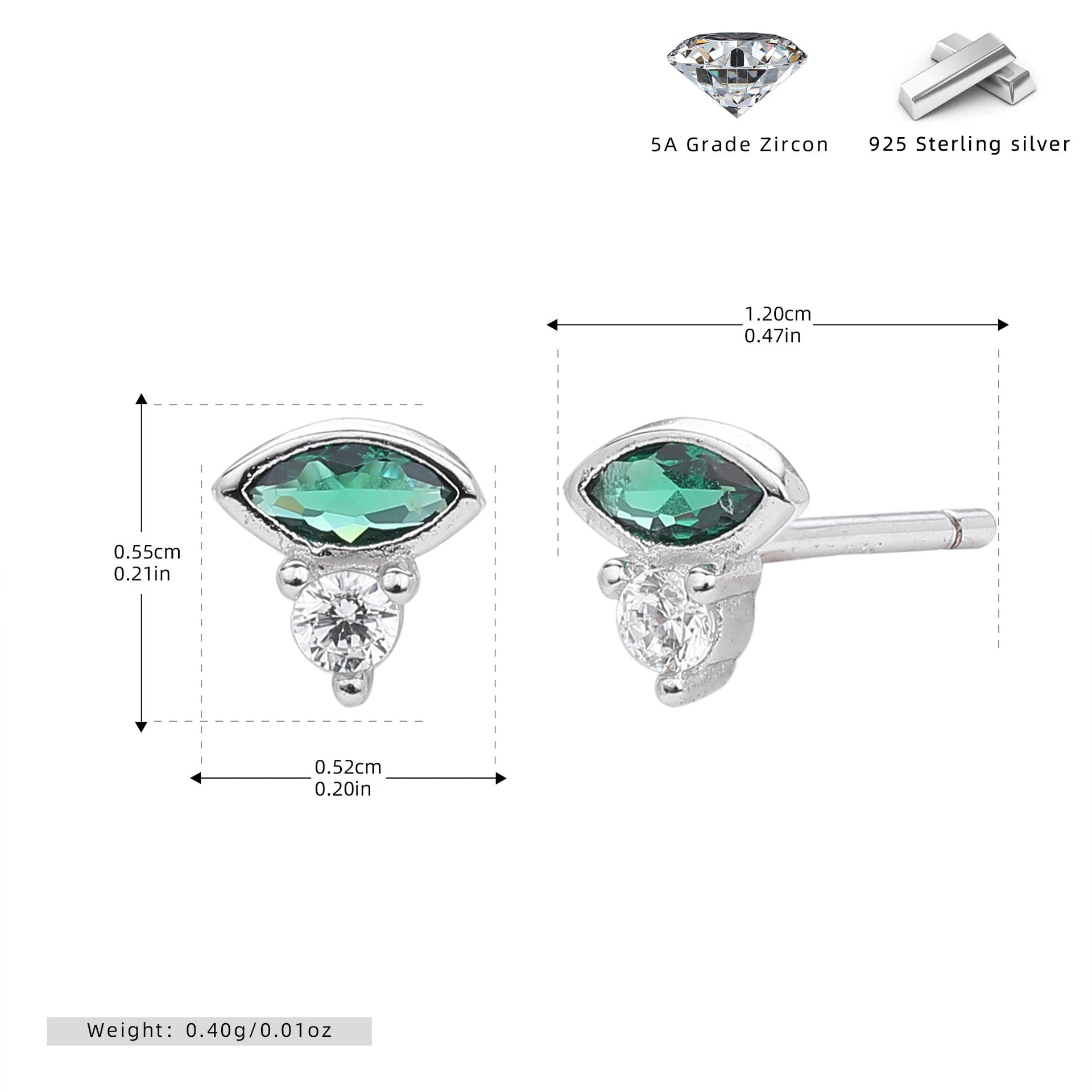 Damen Ohrstecker mit schützendem Augenmotiv aus 925 Sterling Silber Shop Nory