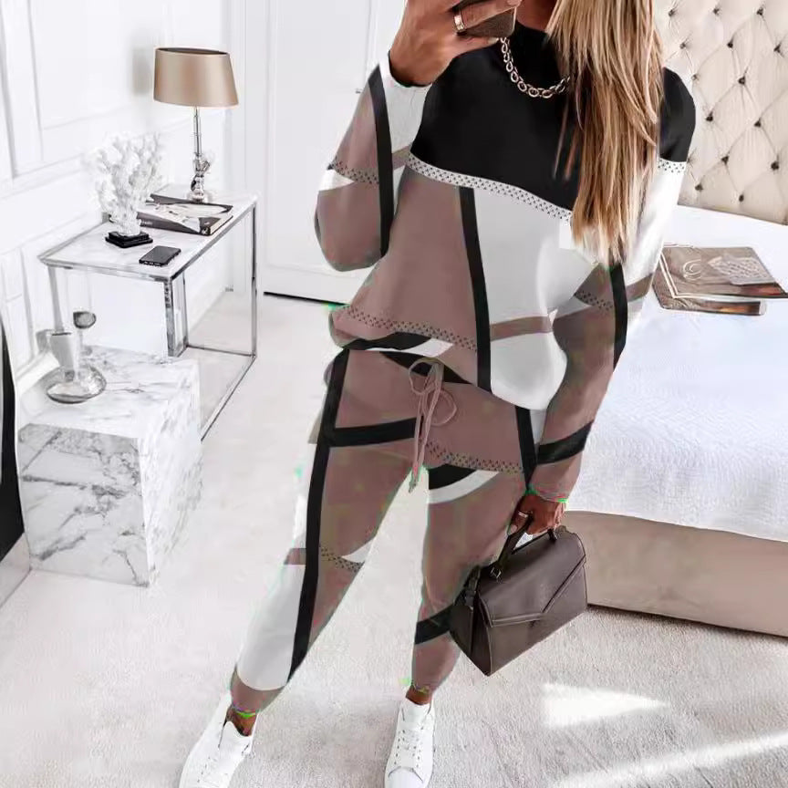 Damen nan gemustertes Freizeit-Set aus Sweatshirt und Jogginghose Shop Nory