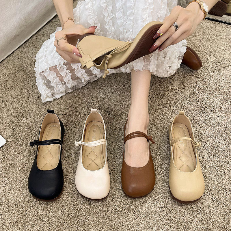 Damen Bequeme und elegante Ballerinas mit verstellbarem Riemen und weicher Innensohle