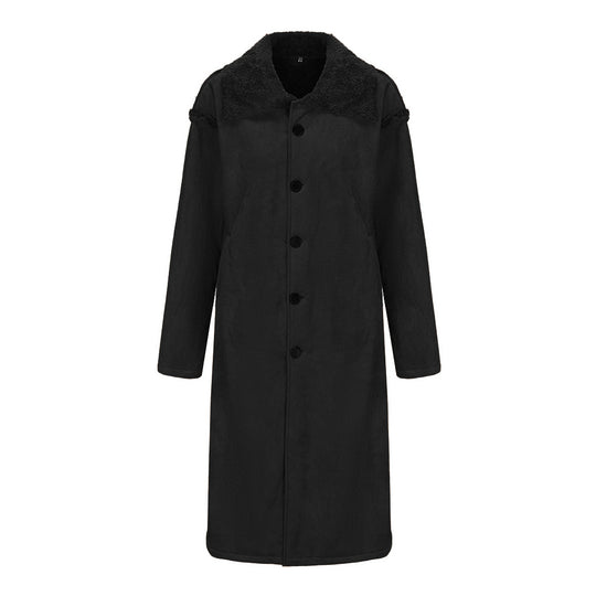 Herren Langer Relaxed-Fit Mantel mit Teddykragen und verdeckter Knopfleiste Shop Nory