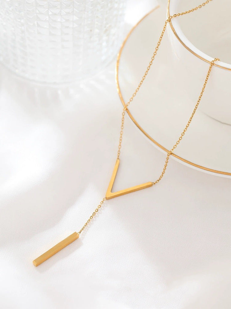 Damen Minimalistische Y-Form Anhänger Halskette Shop Nory