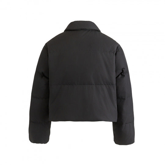 Damen Kurzgeschnittene gepolsterte Übergangsjacke im kastigen Schnitt mit Hemdkragen und Kordelzug Shop Nory