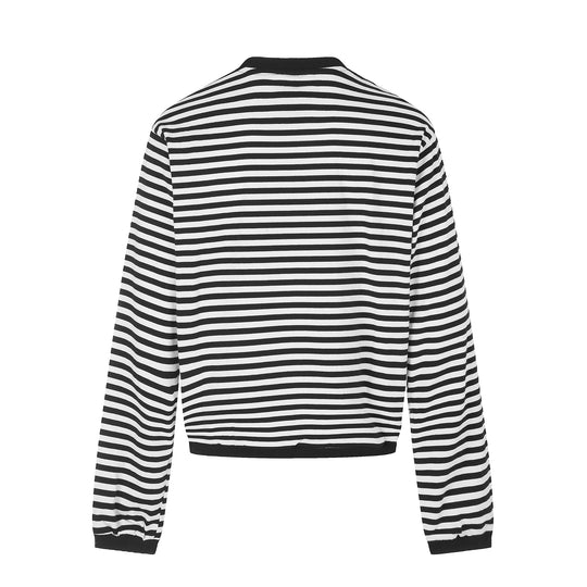 Damen maritimes Streifen-Sweatshirt mit Zierkordeln Shop Nory