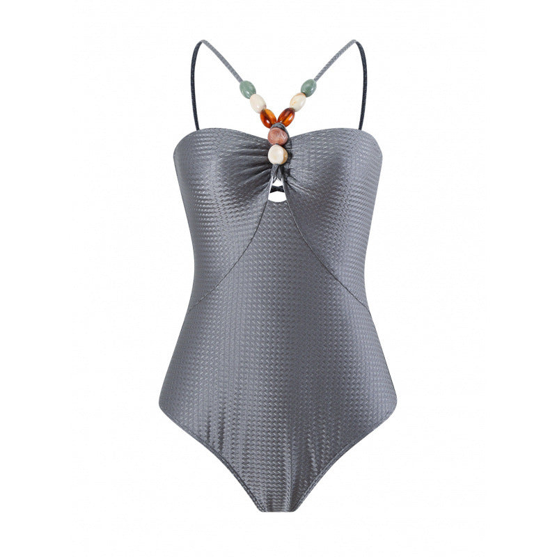 Damen Bandeau-Badeanzug mit asymmetrischem Rock
