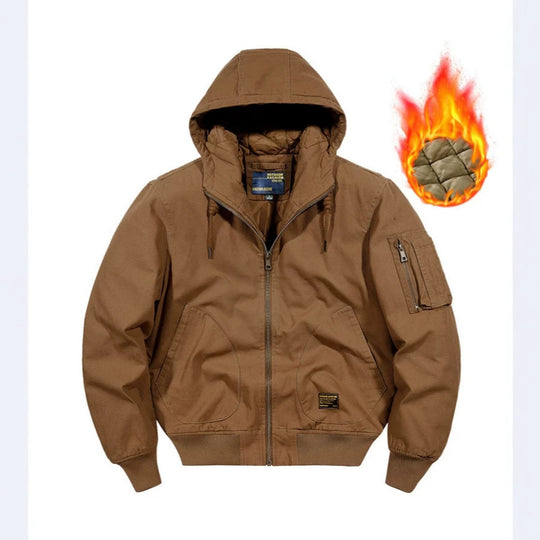 Herren Kapuzen-Bomberjacke mit gesteppter Thermo-Innenfüllung und robustem Canvas-Außenmaterial Shop Nory