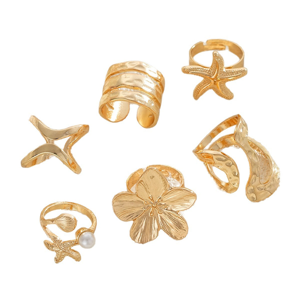 Damen Ring-Set mit floralen und maritimen Designs Shop Nory