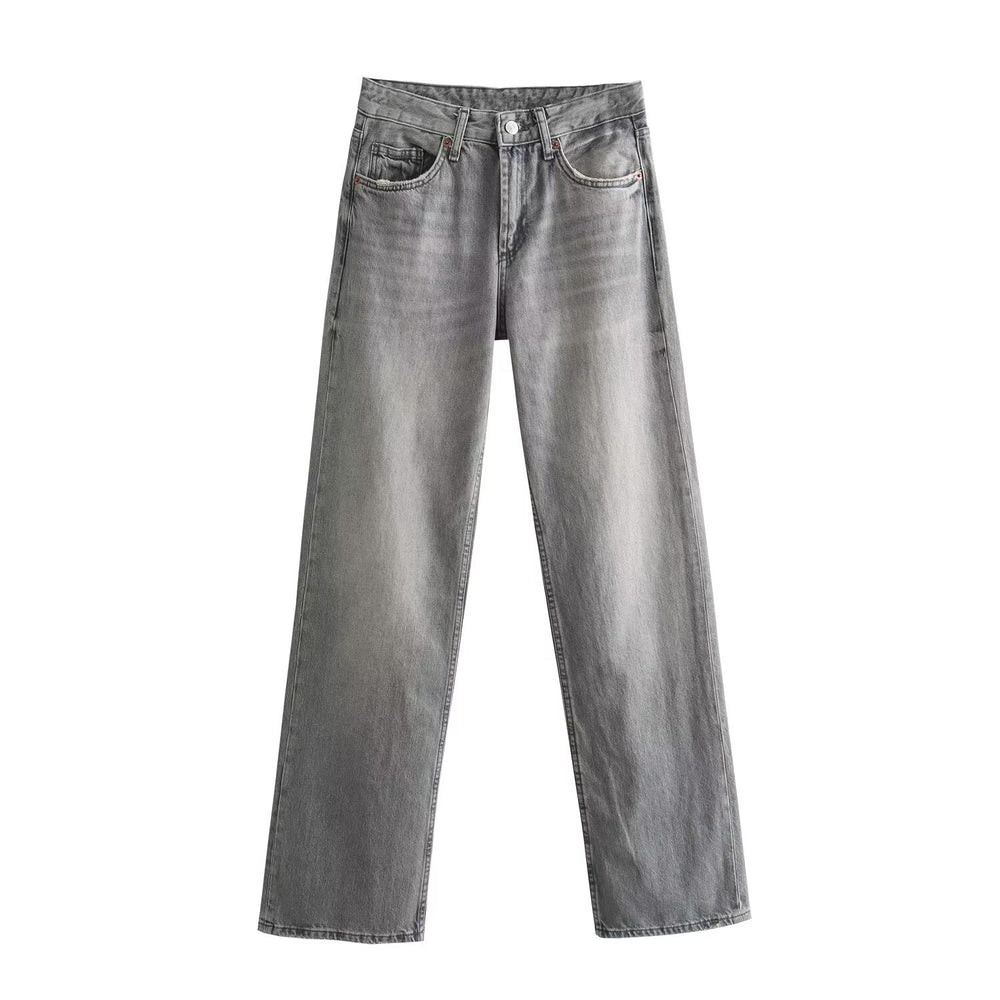 Damen Highwaist-Jeans mit geradem Bein, Five‑Pocket‑Schnitt und Vintage‑Waschung Shop Nory