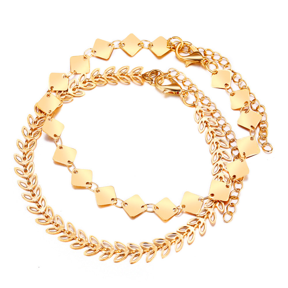 Damen Fußkettchen-Set aus filigranen und eleganten Kettenelementen Shop Nory