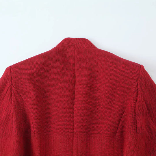Damen Taillierte Kurzjacke mit Wickelkragen und goldener Zierschließe Shop Nory