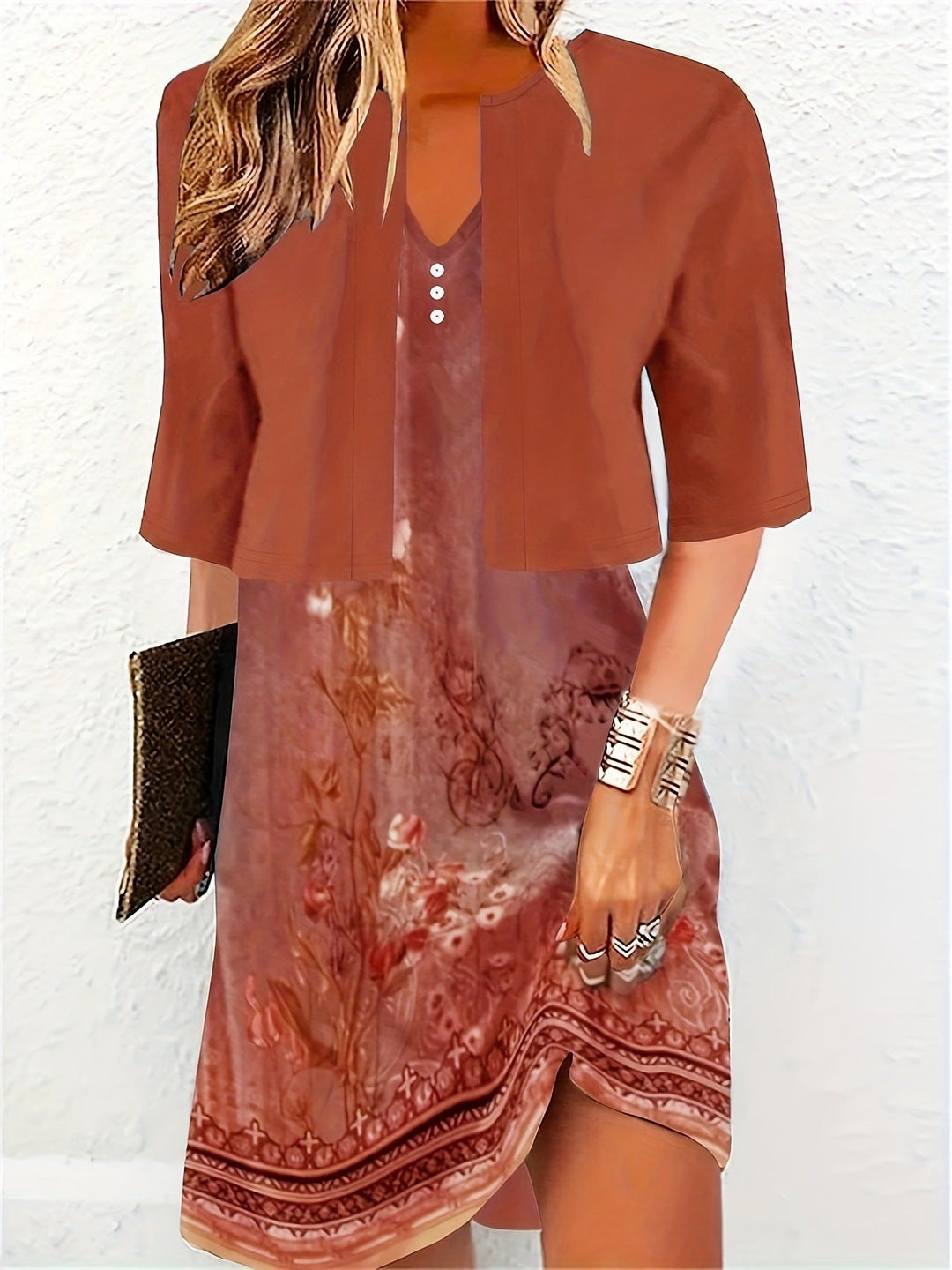 Elegantes Langrock Zwei-Teile Kleid