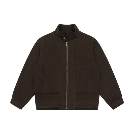 Herren Boxy-Wollmix-Zipblouson mit hohem Rippkragen und verdeckter Frontklappe Shop Nory