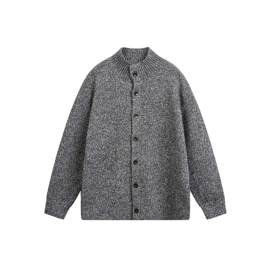 Damen Oversize-Strickjacke mit hochgezogenem Rippkragen und Holzknopfverschluss Shop Nory