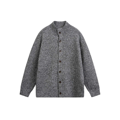Damen Oversize-Strickjacke mit hochgezogenem Rippkragen und Holzknopfverschluss Shop Nory